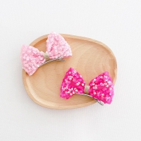 Girl Hair Clip Bow Sequins Stand (GHP9264)